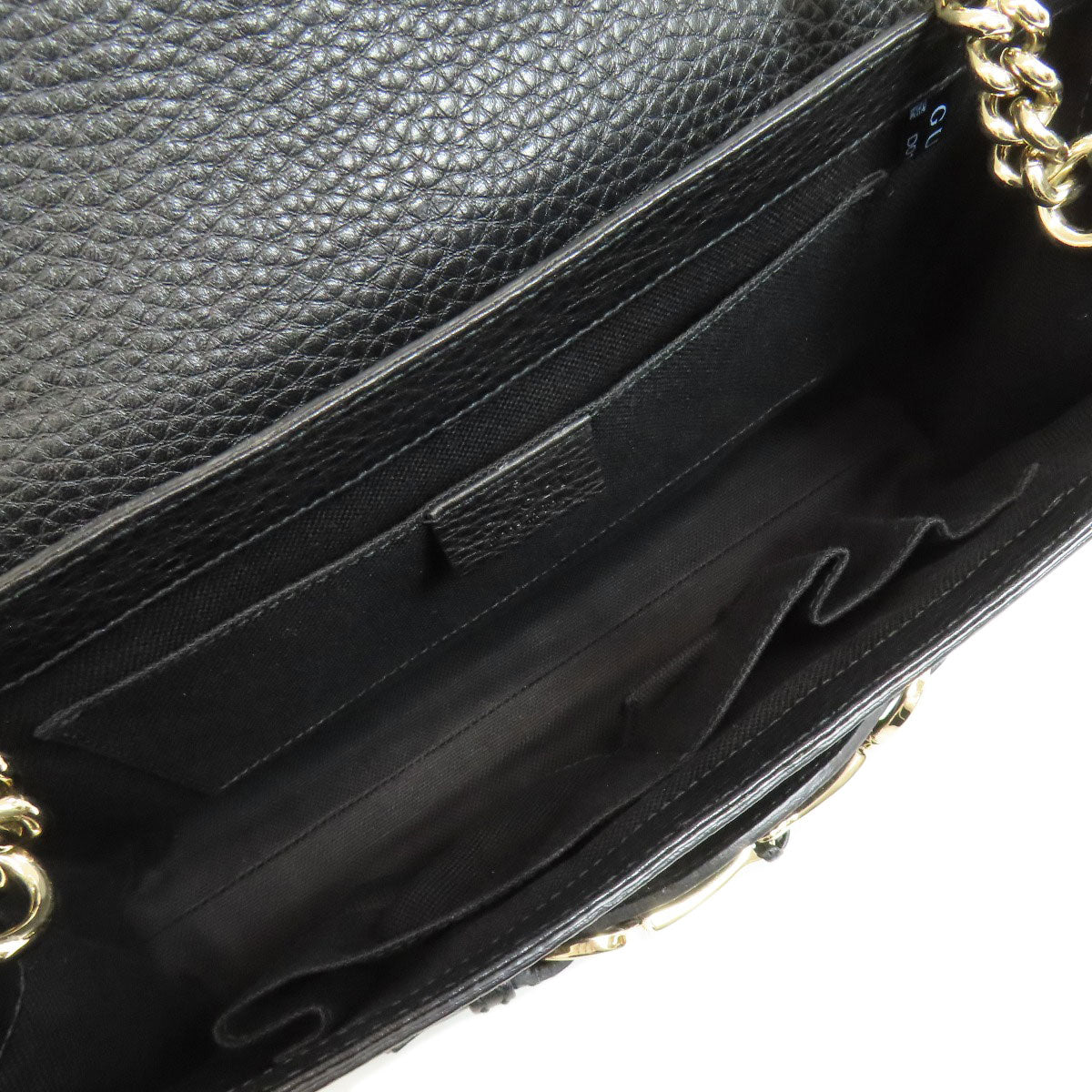 GUCCI Shoulder Bag 295408 leather black one belt horsebit Women Used Authentic
