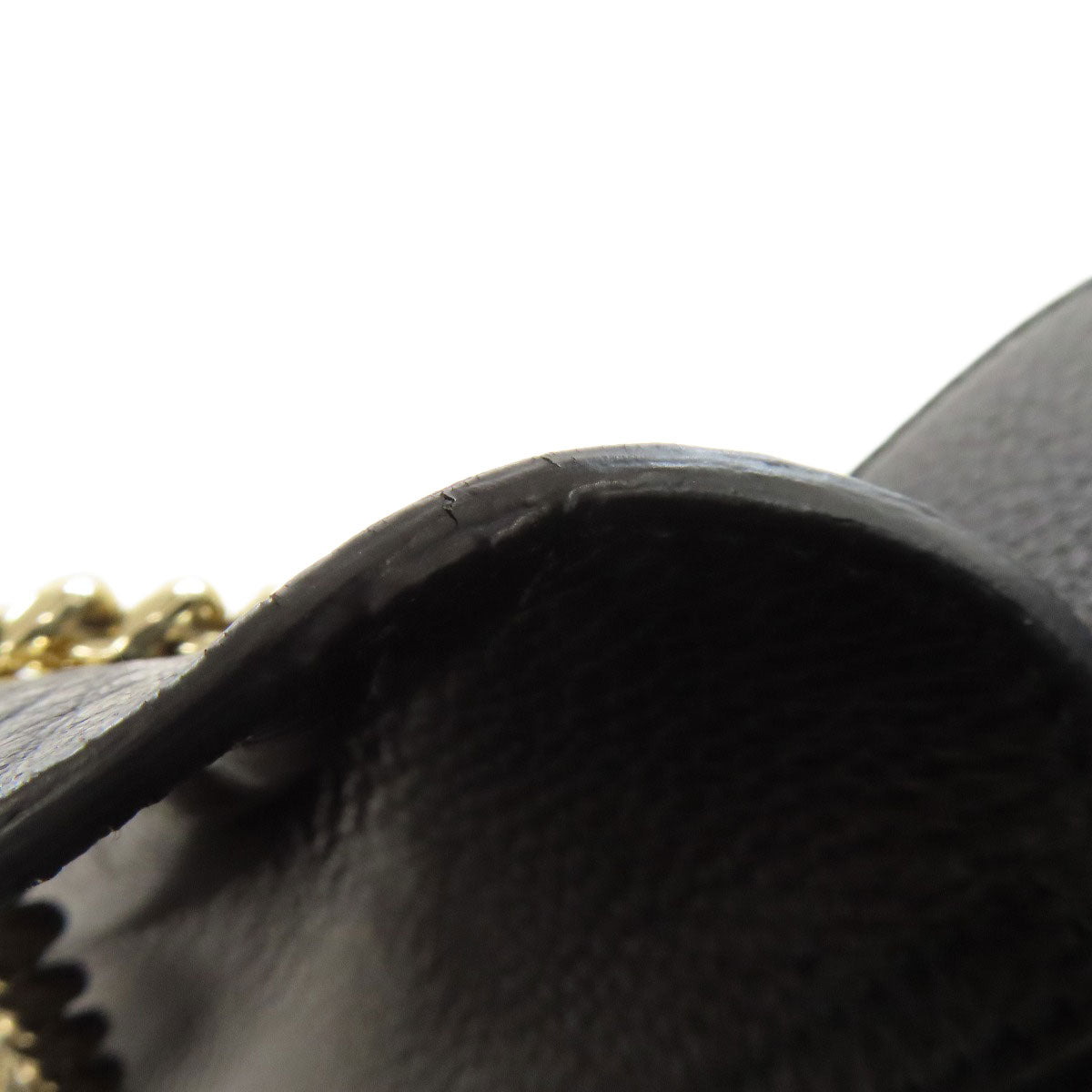 GUCCI Shoulder Bag 295408 leather black one belt horsebit Women Used Authentic