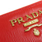 PRADA Bifold Wallet 1ML018 leather Red logo Women Used Authentic
