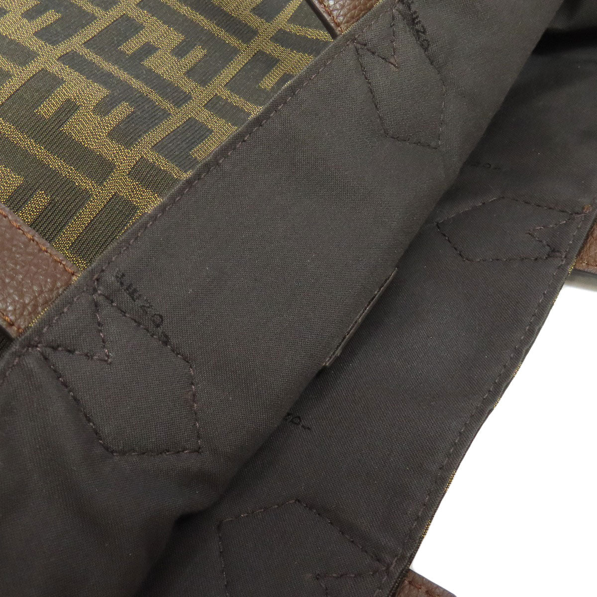 FENDI Tote Bag canvas Brown Zucca Pattern