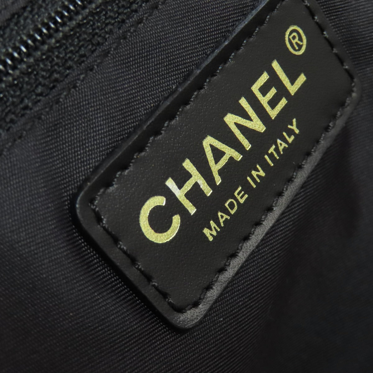 CHANEL Tote Bag Nylon jacquard black New Travel Line MM