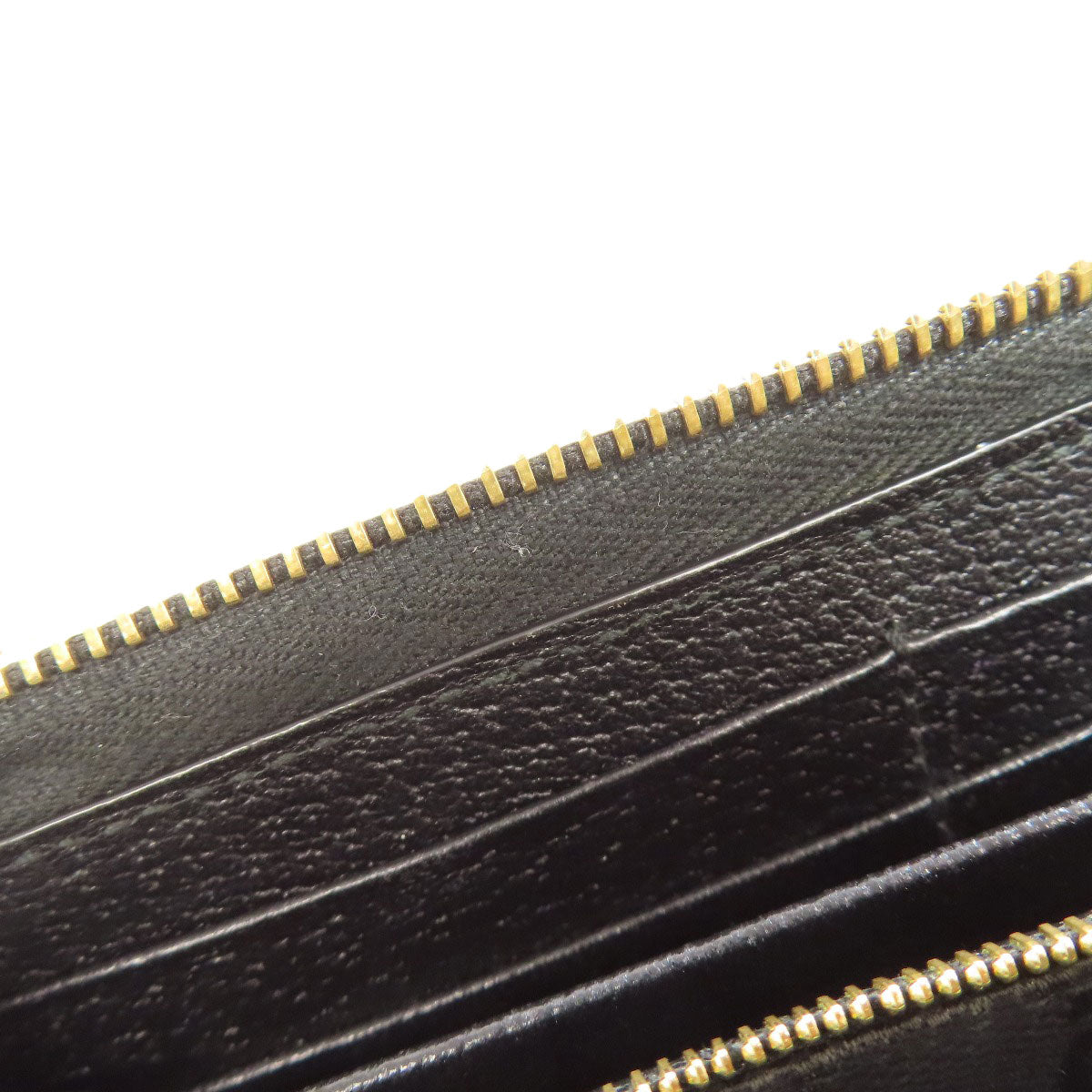 GUCCI Long Wallet Purse 700484 leather black Zip Around Horsebit Women Used Authentic