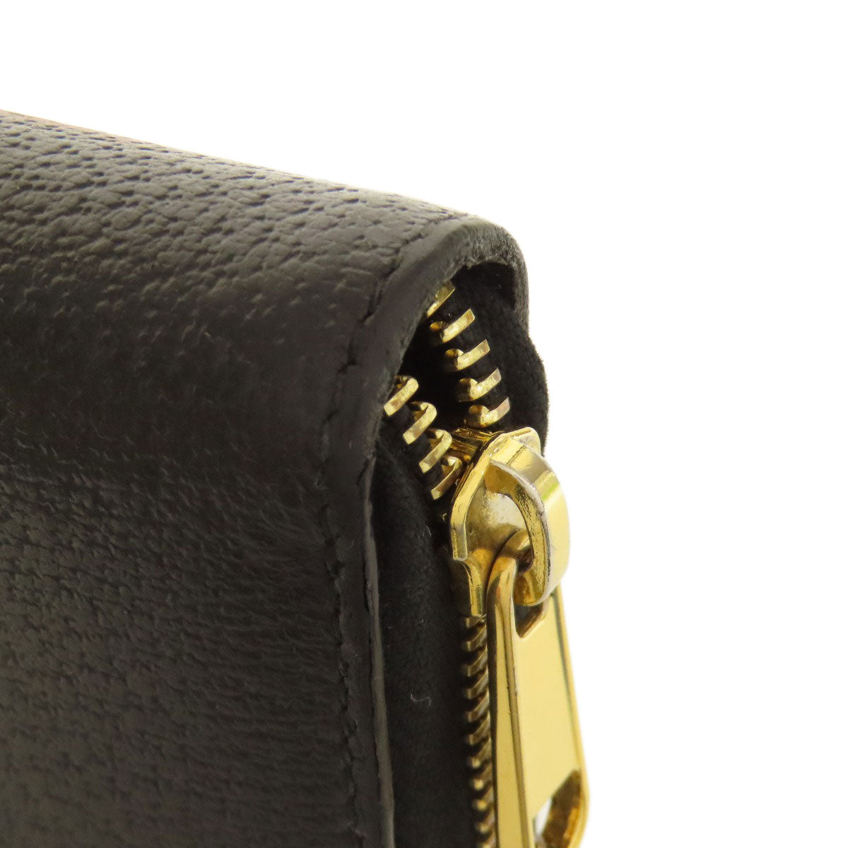 GUCCI Long Wallet Purse 700484 leather black Zip Around Horsebit Women Used Authentic