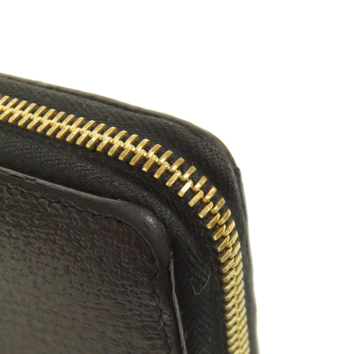 GUCCI Long Wallet Purse 700484 leather black Zip Around Horsebit Women Used Authentic