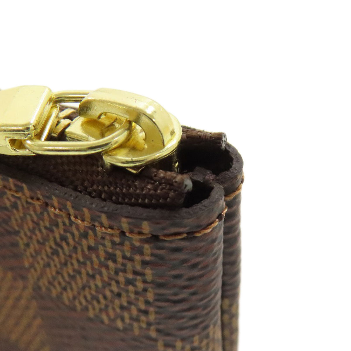 LOUIS VUITTON Coin case N62658 Damier canvas Brown Pochette Kle Women(Unisex) Used Authentic