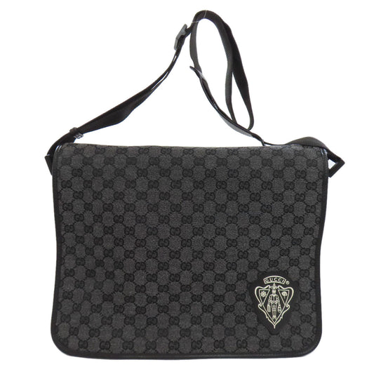 GUCCI Shoulder Bag 282524 canvas black Crest Messenger Outlet