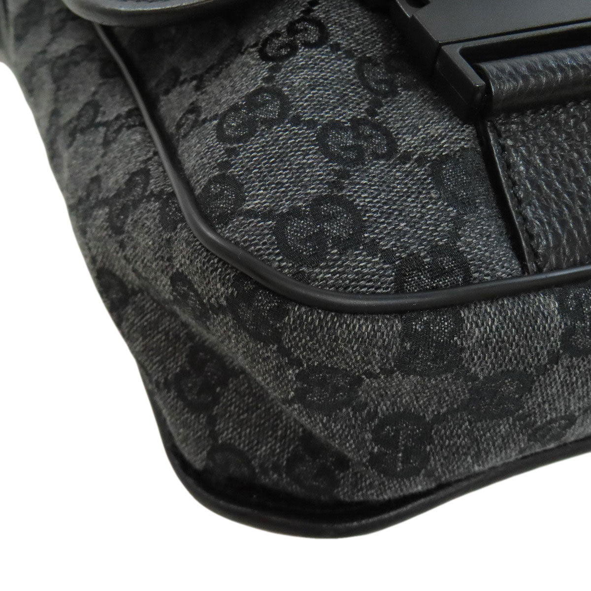 GUCCI Shoulder Bag 282524 canvas black Crest Messenger Outlet