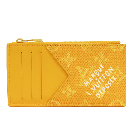 LOUIS VUITTON Coin case M12660 Monogram Heritage Canvas yellow Coin card holder Women Used Authentic