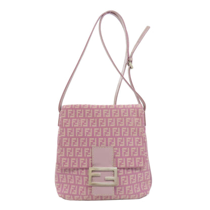 FENDI Shoulder Bag canvas purple Zucca Pattern