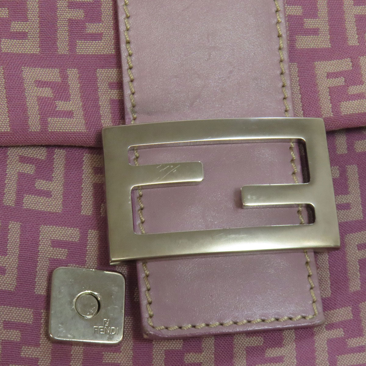 FENDI Shoulder Bag canvas purple Zucca Pattern