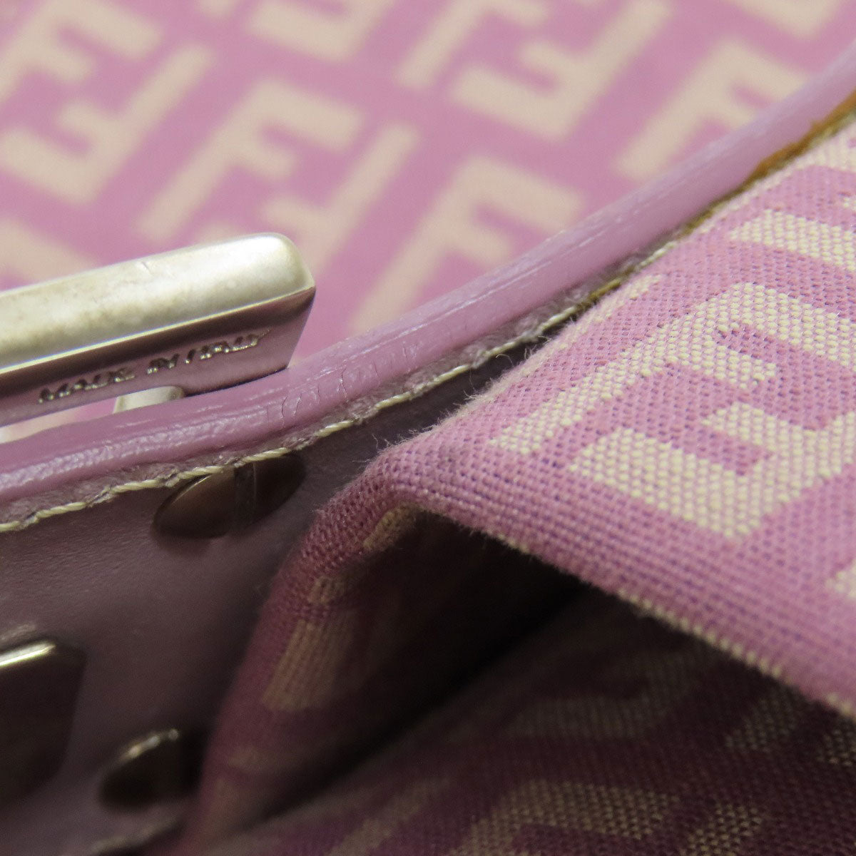 FENDI Shoulder Bag canvas purple Zucca Pattern