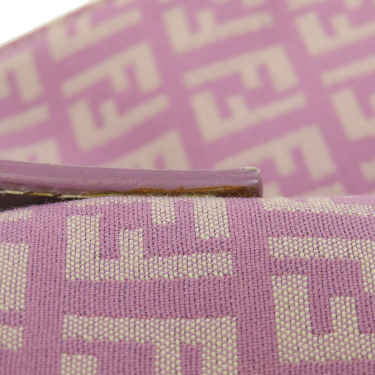 FENDI Shoulder Bag canvas purple Zucca Pattern