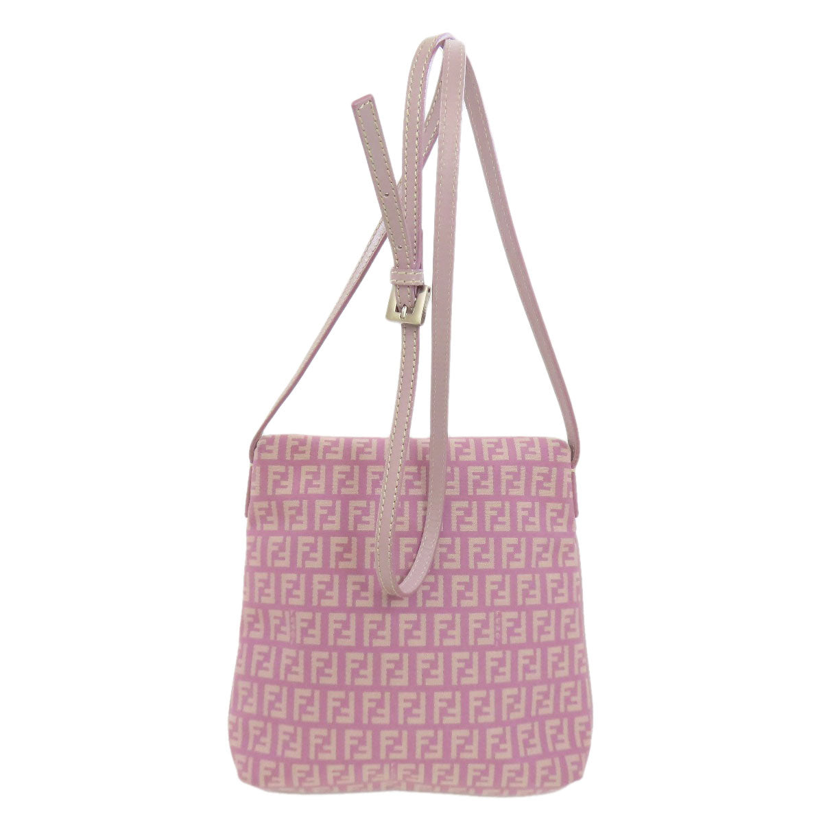 FENDI Shoulder Bag canvas purple Zucca Pattern