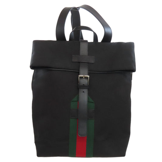 GUCCI Backpack 337075 canvas black Sherry line