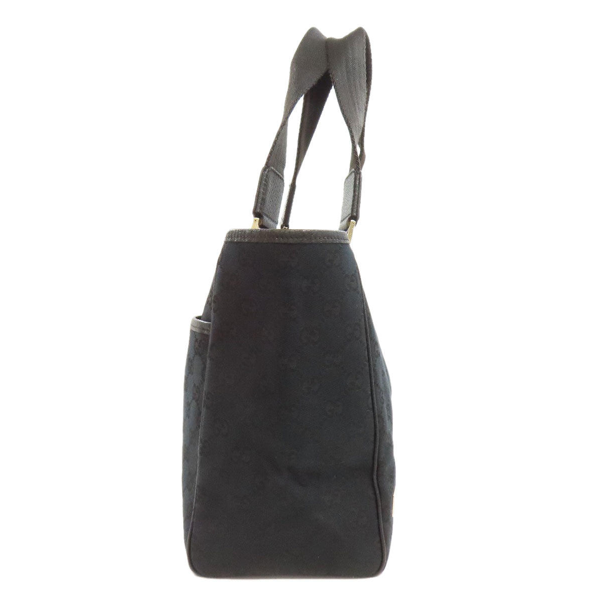 GUCCI Tote Bag 145758 canvas black GG Women Used Authentic