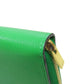 CELINE Long Wallet Purse leather green logo Women Used Authentic