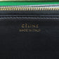 CELINE Long Wallet Purse leather green logo Women Used Authentic