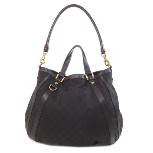 GUCCI Handbag 130734 canvas black GG 2WAY