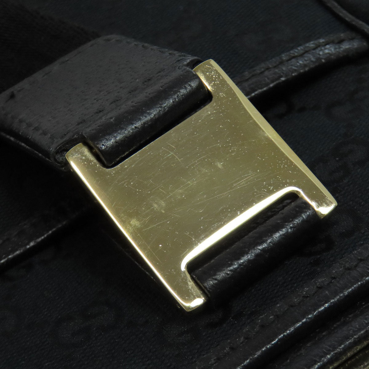 GUCCI Handbag 145810 canvas black GG pattern Women Used Authentic