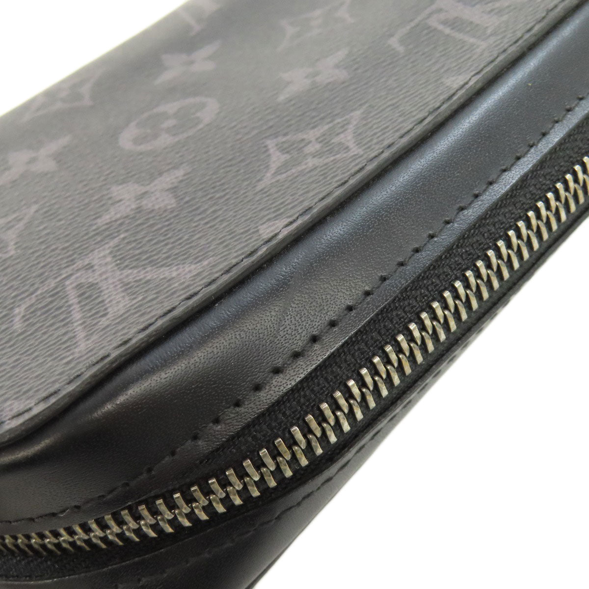 LOUIS VUITTON business bag M61698 Monogram Eclipse gray Zippy XL mens Used Authentic