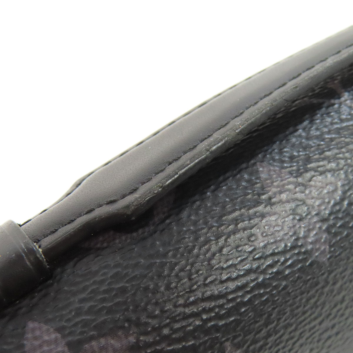 LOUIS VUITTON business bag M61698 Monogram Eclipse gray Zippy XL mens Used Authentic