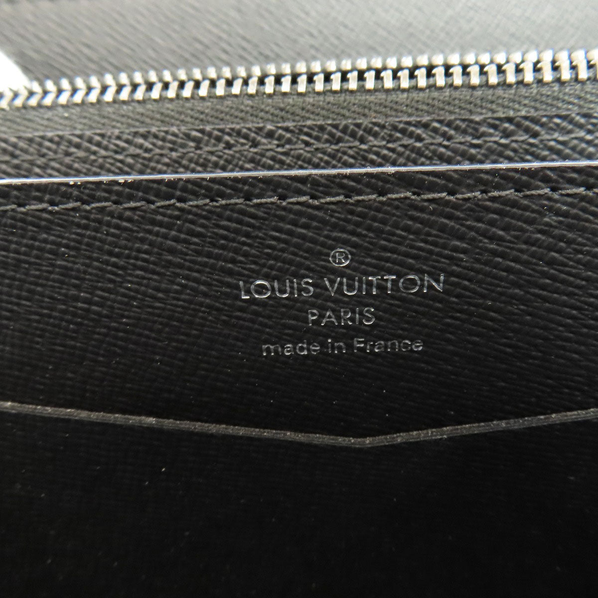 LOUIS VUITTON business bag M61698 Monogram Eclipse gray Zippy XL mens Used Authentic