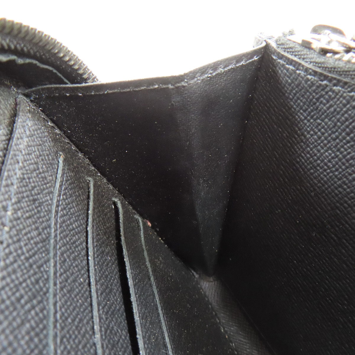LOUIS VUITTON business bag M61698 Monogram Eclipse gray Zippy XL mens Used Authentic
