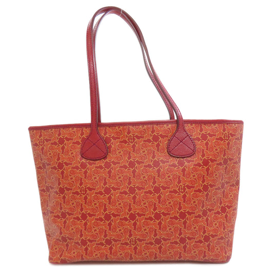 CELINE Tote Bag PVC Red Sulky