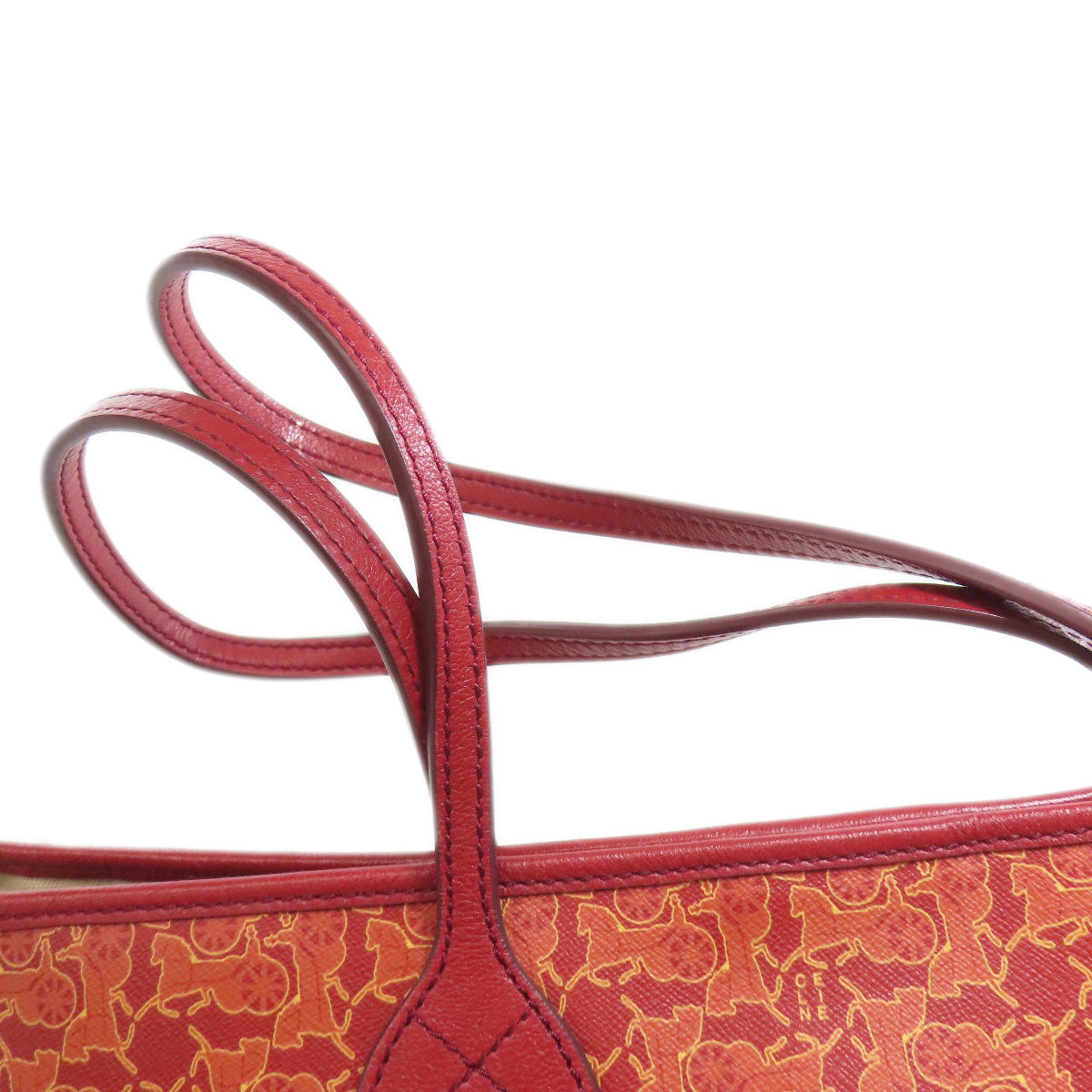 CELINE Tote Bag PVC Red Sulky