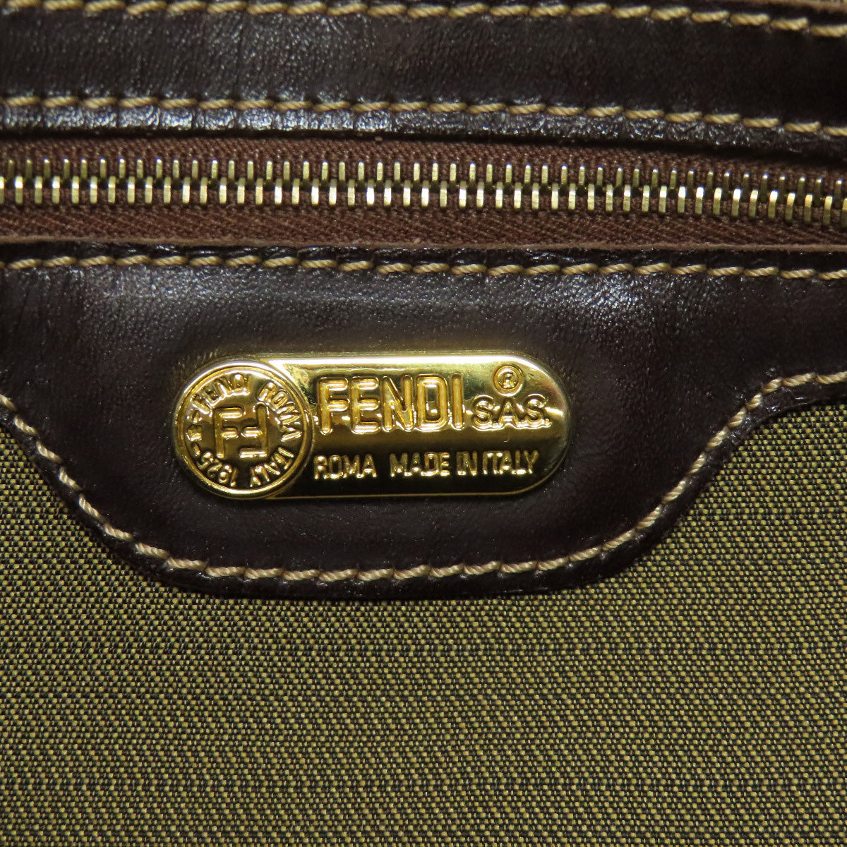 FENDI Handbag canvas Brown Zucca Pattern 2WAY Women Used Authentic