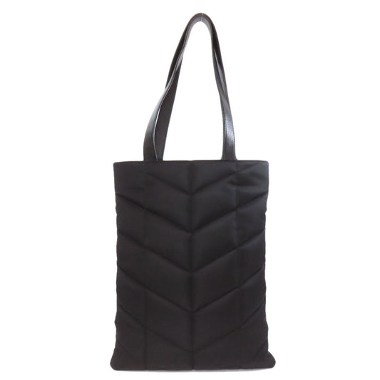 SAINT LAURENT Tote Bag Nylon black logo Women Used Authentic