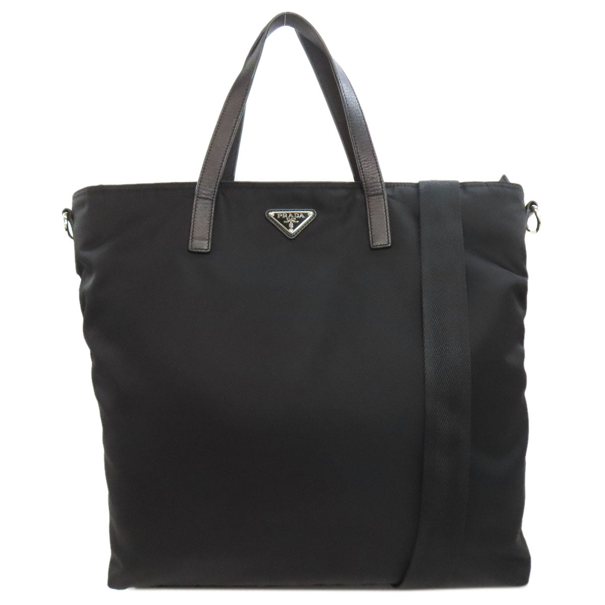 PRADA Tote Bag Nylon black logoMetal 2WAY