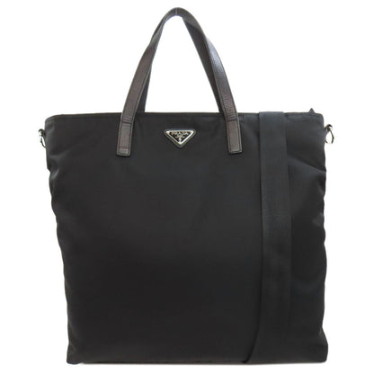 PRADA Tote Bag Nylon black logoMetal 2WAY