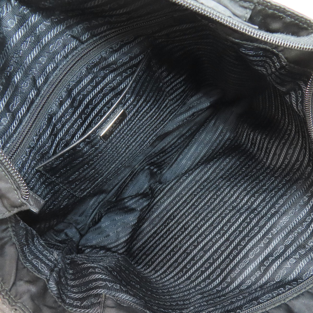 PRADA Tote Bag Nylon black logoMetal 2WAY