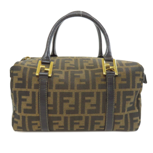 FENDI Handbag canvas Brown Zucca Pattern Women Used Authentic