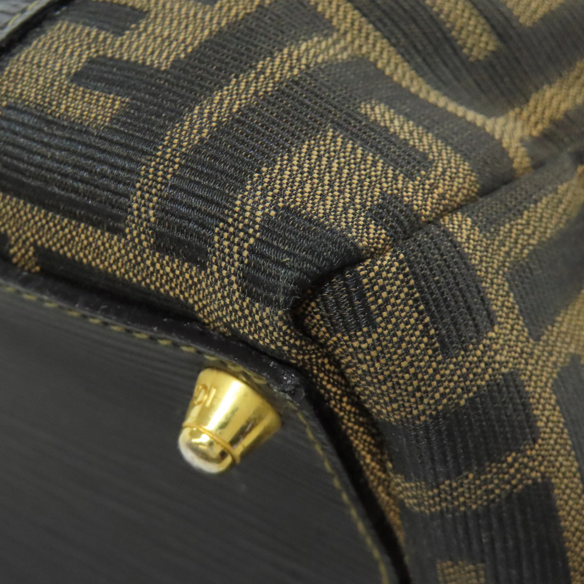 FENDI Handbag canvas Brown Zucca Pattern Women Used Authentic