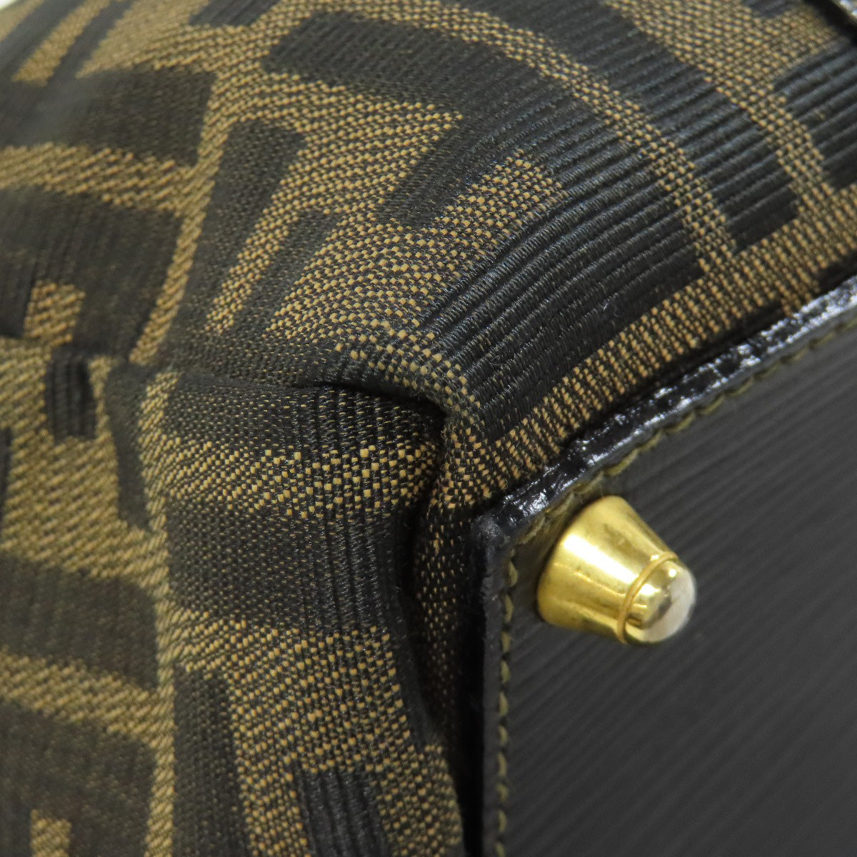 FENDI Handbag canvas Brown Zucca Pattern Women Used Authentic