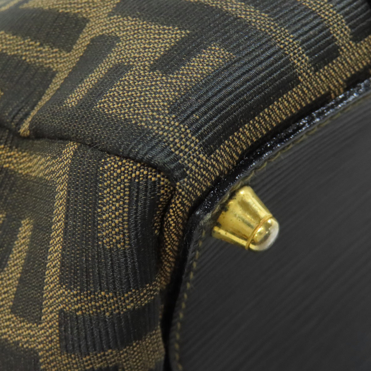 FENDI Handbag canvas Brown Zucca Pattern Women Used Authentic