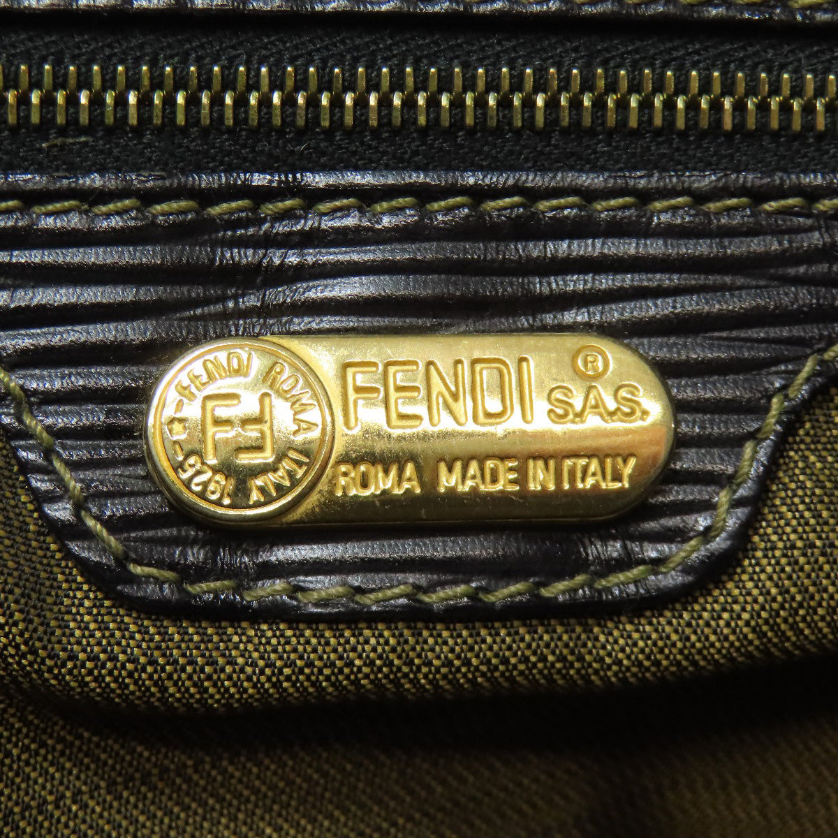 FENDI Handbag canvas Brown Zucca Pattern Women Used Authentic