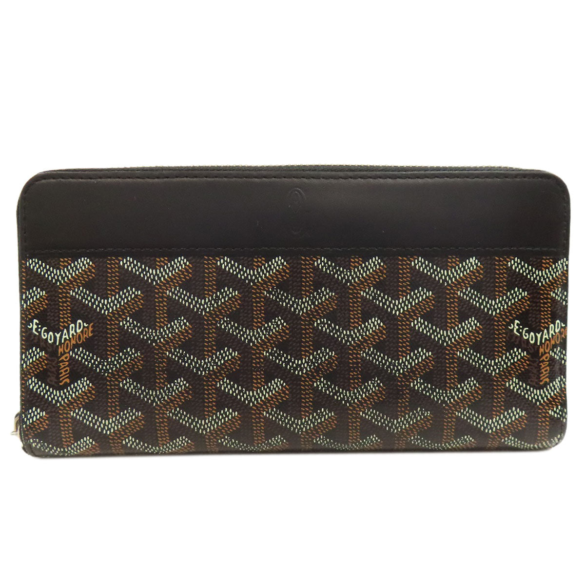 GOYARD Long Wallet Purse PVC black Matignon GM Women Used Authentic
