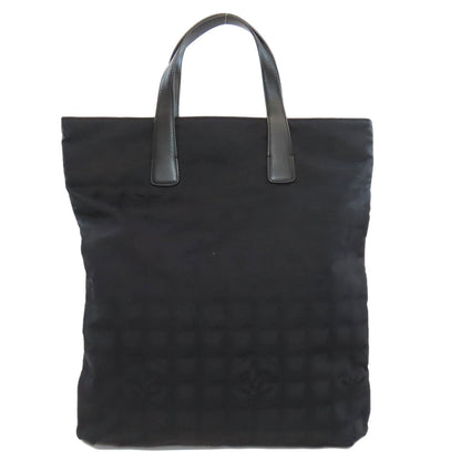 CHANEL Tote Bag Nylon jacquard black New travel line Women Used Authentic