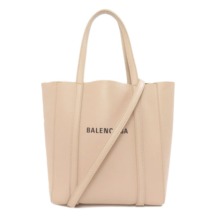 BALENCIAGA Handbag 551815 Calfskin beige Everyday Tote 2WAY Women Used Authentic