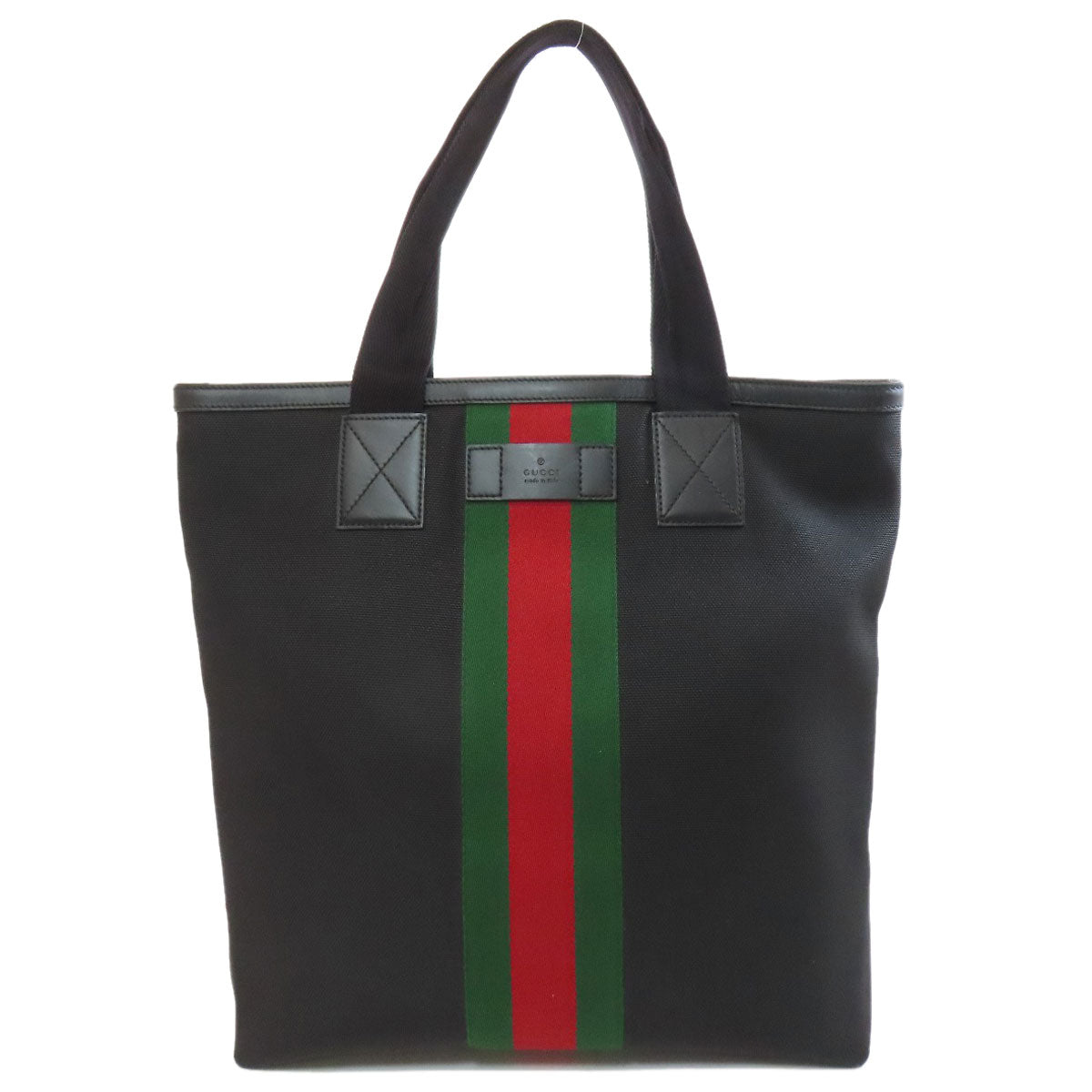 GUCCI Tote Bag 631245 Nylon black Sherry line outlet Women Used Authentic