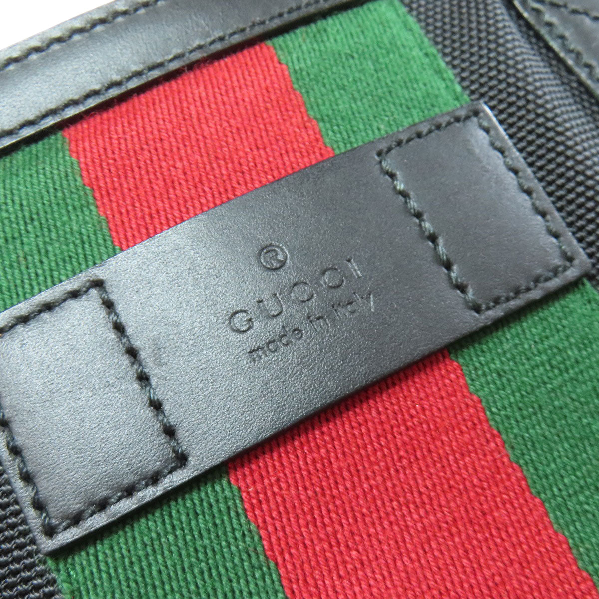 GUCCI Tote Bag 631245 Nylon black Sherry line outlet Women Used Authentic