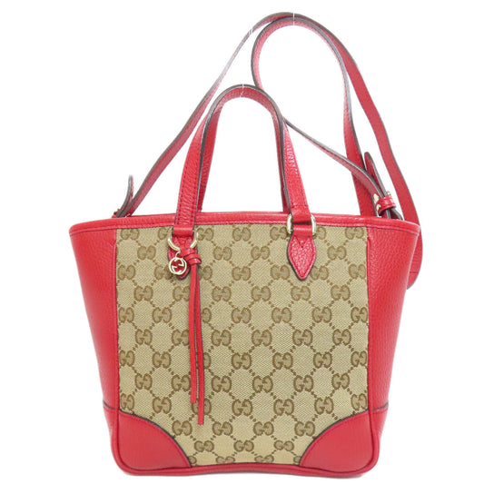 GUCCI Handbag 449241 Canvas, Leather Red GG outlet 2WAY Women Used Authentic