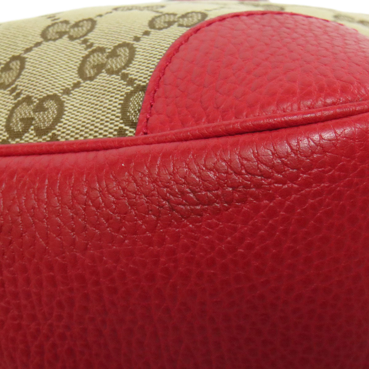 GUCCI Handbag 449241 Canvas, Leather Red GG outlet 2WAY Women Used Authentic