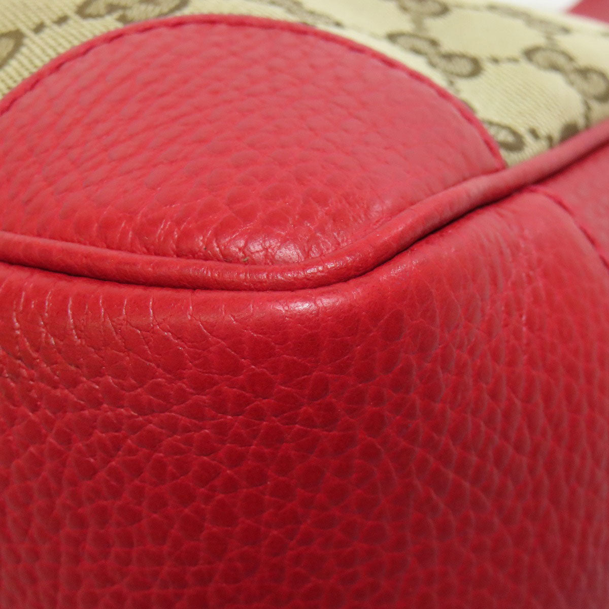 GUCCI Handbag 449241 Canvas, Leather Red GG outlet 2WAY Women Used Authentic