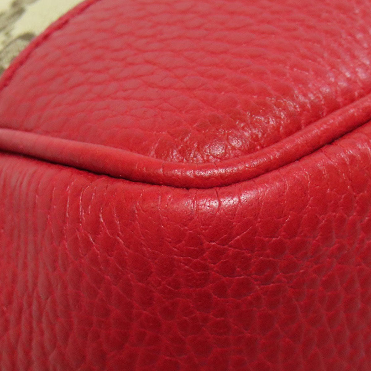 GUCCI Handbag 449241 Canvas, Leather Red GG outlet 2WAY Women Used Authentic