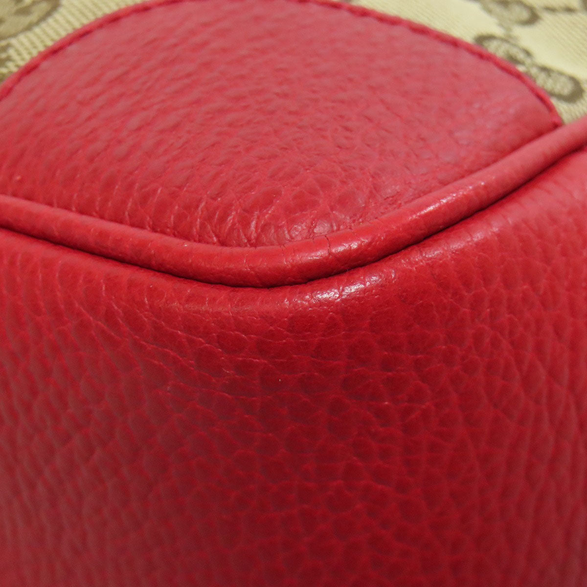 GUCCI Handbag 449241 Canvas, Leather Red GG outlet 2WAY Women Used Authentic