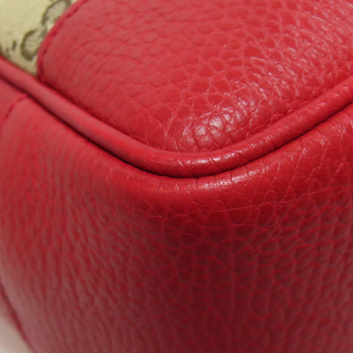 GUCCI Handbag 449241 Canvas, Leather Red GG outlet 2WAY Women Used Authentic